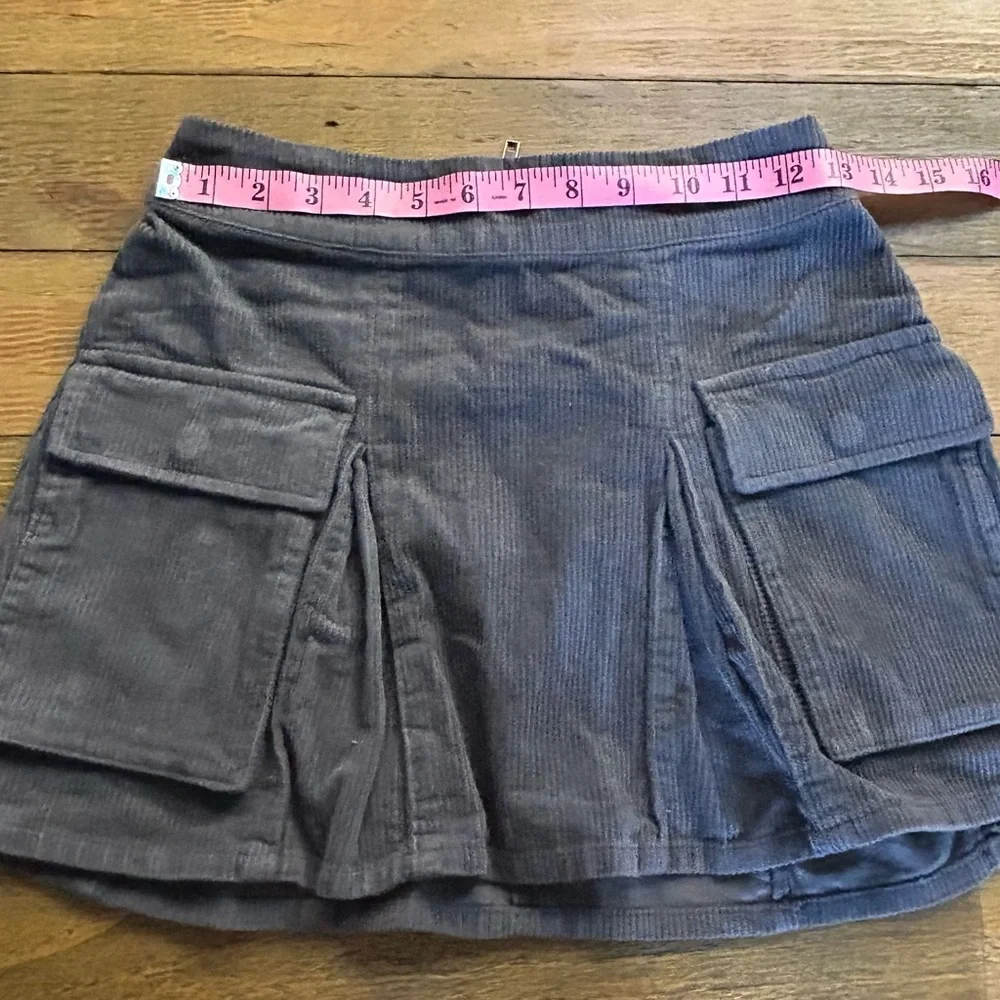 💖5 for $50💖 WILD FABLE Dark Gray Corduroy Pleated Cargo Mini Skirt Preppy - Picture 7 of 9